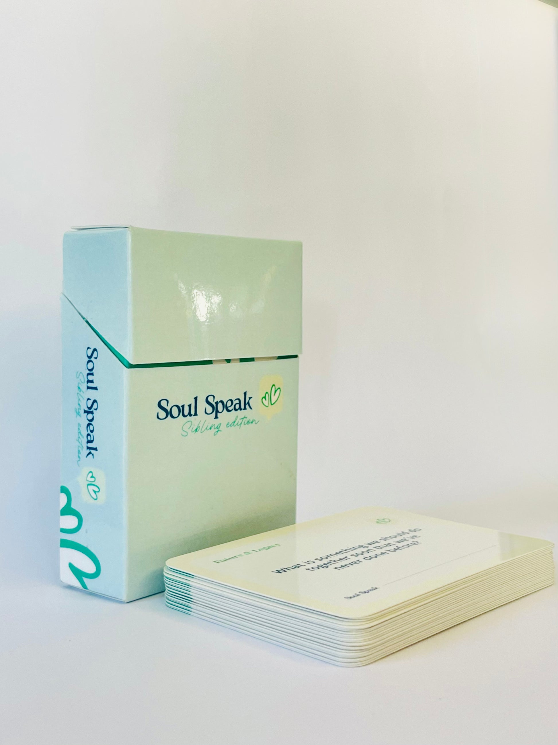 Soul Speak Sibling Edition card set, displayed in front of the packaging on a white background.